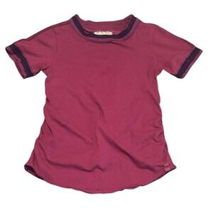 We The Free Free People Berry Ruched Side Short Sleeve Tee Shirt Womens S